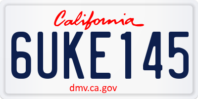 CA license plate 6UKE145