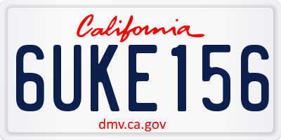 CA license plate 6UKE156