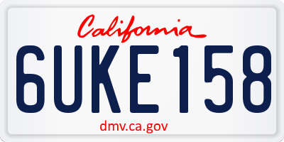 CA license plate 6UKE158