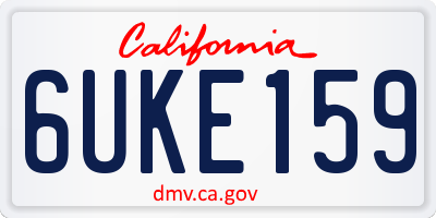 CA license plate 6UKE159