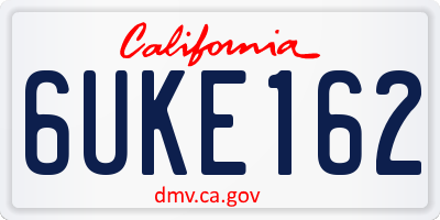 CA license plate 6UKE162