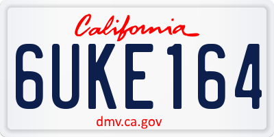 CA license plate 6UKE164
