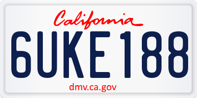 CA license plate 6UKE188