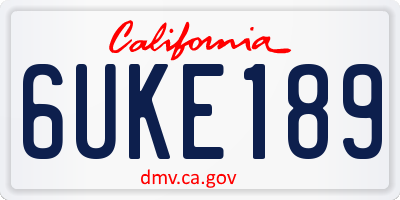 CA license plate 6UKE189
