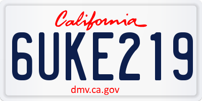CA license plate 6UKE219