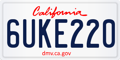 CA license plate 6UKE220