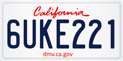 CA license plate 6UKE221