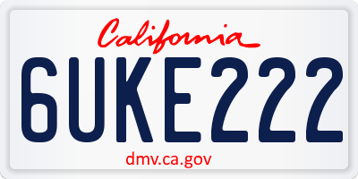 CA license plate 6UKE222