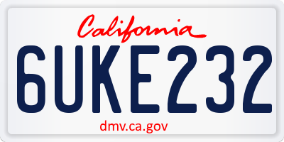 CA license plate 6UKE232