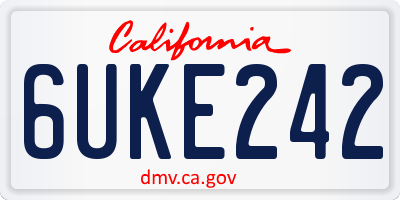 CA license plate 6UKE242