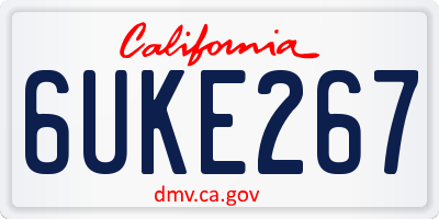 CA license plate 6UKE267