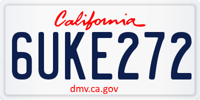 CA license plate 6UKE272