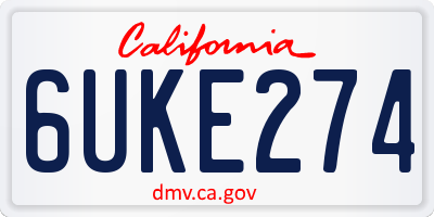 CA license plate 6UKE274