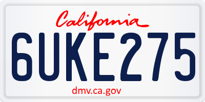 CA license plate 6UKE275