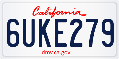 CA license plate 6UKE279