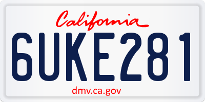 CA license plate 6UKE281