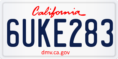 CA license plate 6UKE283