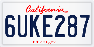 CA license plate 6UKE287