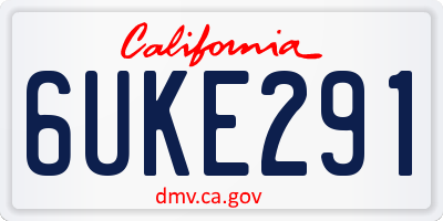 CA license plate 6UKE291