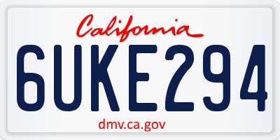 CA license plate 6UKE294