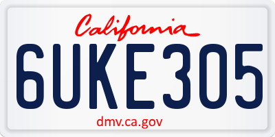 CA license plate 6UKE305