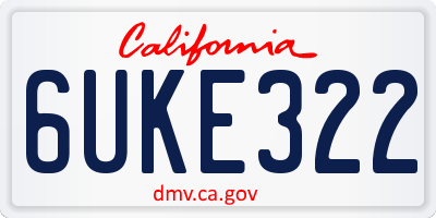 CA license plate 6UKE322