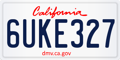 CA license plate 6UKE327