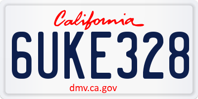 CA license plate 6UKE328