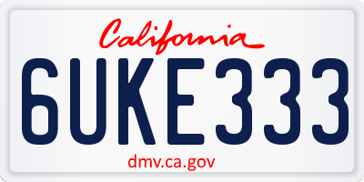 CA license plate 6UKE333