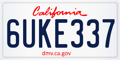 CA license plate 6UKE337