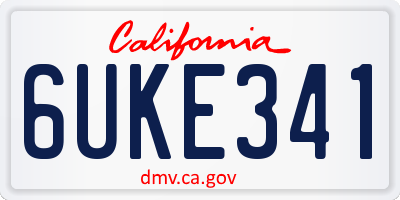 CA license plate 6UKE341