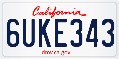 CA license plate 6UKE343