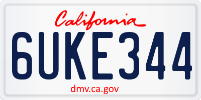 CA license plate 6UKE344