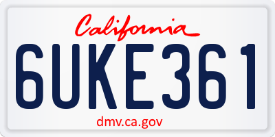 CA license plate 6UKE361