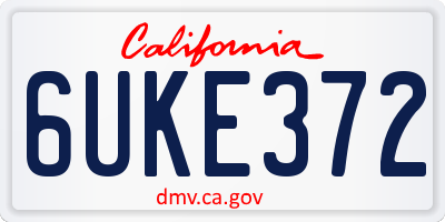 CA license plate 6UKE372
