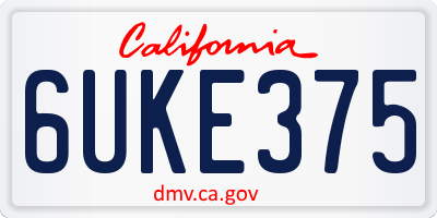 CA license plate 6UKE375