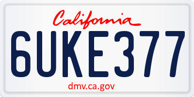 CA license plate 6UKE377