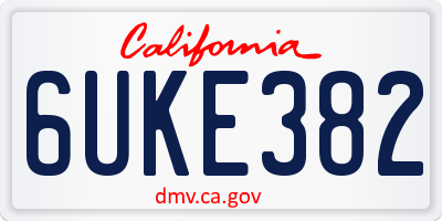 CA license plate 6UKE382