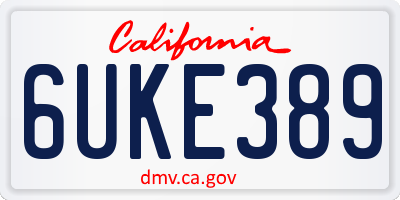 CA license plate 6UKE389