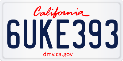 CA license plate 6UKE393
