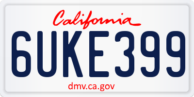 CA license plate 6UKE399