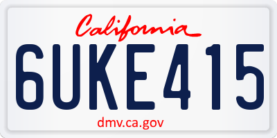 CA license plate 6UKE415