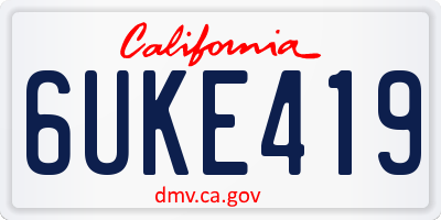 CA license plate 6UKE419
