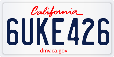 CA license plate 6UKE426
