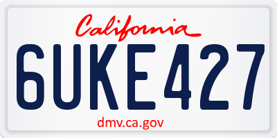 CA license plate 6UKE427