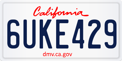 CA license plate 6UKE429