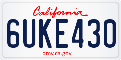 CA license plate 6UKE430