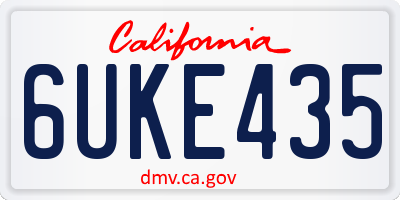 CA license plate 6UKE435