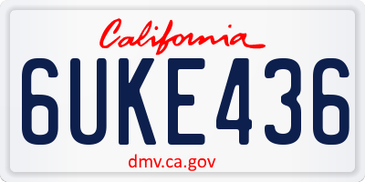 CA license plate 6UKE436