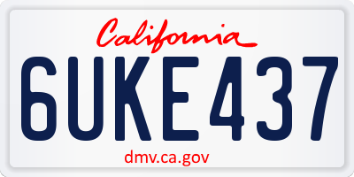 CA license plate 6UKE437